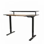 Escritorio Eléctrico Harmony Rise 140 cm | Control con Memoria y Repisa | Nogal/Negro