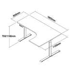 Escritorio Eléctrico Ascend Esencial En L 160 cm Derecho | Doble Motor 3 Memorias | Café/Negro - Imagen 5