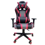 Silla Gamer Apex | Reclinación Extrema y Doble Soporte | Ecocuero | Negro/Rojo