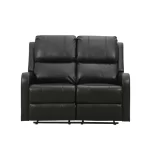 Bergere Reclinable Fleming | 2 Cuerpos | Ecocuero | Negro - Imagen 2