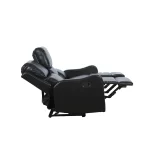 Bergere Reclinable Fleming | 3 Cuerpos | Ecocuero | Negro - Imagen 3