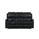 Bergere Reclinable Fleming | 3 Cuerpos | Ecocuero | Negro - Imagen 2