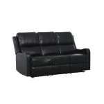 Bergere Reclinable Fleming | 3 Cuerpos | Ecocuero | Negro