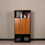 Archivero Biblioteca Versa | Set 2 Módulos con puertas intercambiables | Melamina | Negro y Madera - Imagen 3