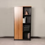 Archivero Biblioteca Versa | Set 2 Módulos con puertas intercambiables | Melamina | Negro y Madera - Imagen 4