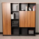 Archivero Biblioteca Versa | Set 2 Módulos con puertas intercambiables | Melamina | Negro y Madera