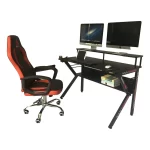 Escritorio Gamer Dual Pro S1945 | Fibra de Carbono + Accesorios | Negro - Imagen 5