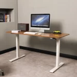 Escritorio Eléctrico Harmony Flow 140 cm | Nogal/Blanco - Imagen 5
