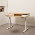 Escritorio Eléctrico Harmony Peak 120 cm | 2 Cajones y Repisa Fija | Arce/Blanco - Imagen 3
