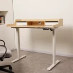 Escritorio Eléctrico Harmony Peak 120 cm | 2 Cajones y Repisa Fija | Arce/Blanco - Imagen 2