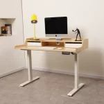 Escritorio Eléctrico Harmony Peak 120 cm | 2 Cajones y Repisa Fija | Arce/Blanco - Imagen 5