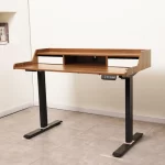 Escritorio Eléctrico Harmony Peak 120 cm | 2 Cajones y Repisa Fija | Nogal/Negro - Imagen 3