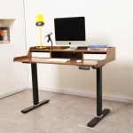 Escritorio Eléctrico Harmony Peak 120 cm | 2 Cajones y Repisa Fija | Nogal/Negro - Imagen 5