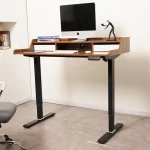 Escritorio Eléctrico Harmony Peak 120 cm | 2 Cajones y Repisa Fija | Nogal/Negro - Imagen 4