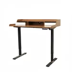 Escritorio Eléctrico Harmony Peak 120 cm | 2 Cajones y Repisa Fija | Nogal/Negro