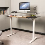 Escritorio Eléctrico Harmony Rise 140 cm | Control con Memoria y Repisa | Nogal/Blanco - Imagen 4