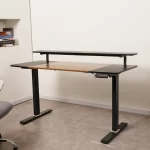 Escritorio Eléctrico Harmony Rise 140 cm | Control con Memoria y Repisa | Nogal/Negro - Imagen 3