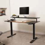 Escritorio Eléctrico Harmony Rise 140 cm | Control con Memoria y Repisa | Nogal/Negro - Imagen 5