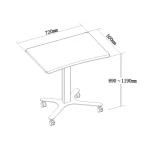 Escritorio Moderno Primavera | Elevable con Ruedas | Blanco/Arce - Imagen 8