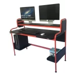 Escritorio Gamer  Pro S1920 | Doble Altura y Fibra de Carbono | Metal | Negro y Rojo - Imagen 3