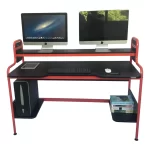 Escritorio Gamer  Pro S1920 | Doble Altura y Fibra de Carbono | Metal | Negro y Rojo - Imagen 2
