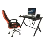 Escritorio Gamer Pro S2003 | Fibra de Carbono + Accesorios | Negro - Imagen 5