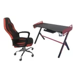 Escritorio Gamer Pro S2105 | Fibra de Carbono | Metal | Negro y Rojo - Imagen 3