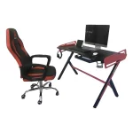 Escritorio Gamer Pro S2105 | Fibra de Carbono | Metal | Negro y Rojo - Imagen 4