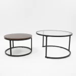 Juego de Mesa Allure | Anidable (Nesting) Vidrio/Melamina | Metal Negro - Imagen 2