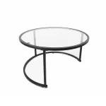 Juego de Mesa Allure | Anidable (Nesting) Vidrio/Melamina | Metal Negro - Imagen 4