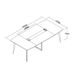 Mesa de Conferencia Ejecutiva | 240 cm y Pasacables | Café Nogal - Imagen 3