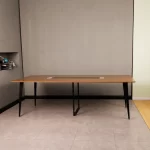 Mesa de Conferencia Ejecutiva | 240 cm y Pasacables | Café Nogal - Imagen 2
