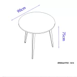Mesa Multipropósito Gem | Circular con Tres Patas | Café Claro - Imagen 4