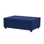 Puff Cama Danubio | Sofá Cama Plegable | Tela Chenille | Azul