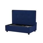 Puff Cama Danubio | Sofá Cama Plegable | Tela Chenille | Azul - Imagen 2