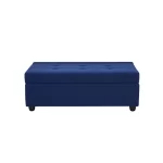 Puff Cama Danubio | Sofá Cama Plegable | Tela Chenille | Azul - Imagen 5