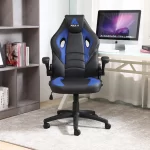 Silla Gamer Fusión | Mecedora  y Malla Transpirable Híbrida | Malla y Ecocuero | Negro/Azul - Imagen 3