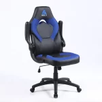 Silla Ejecutiva Oxford | Mecedora y Apoyabrazos Ajustables | Ecocuero y Ventilación| Negro/Azul - Imagen 5