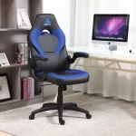 Silla Ejecutiva Oxford | Mecedora y Apoyabrazos Ajustables | Ecocuero y Ventilación| Negro/Azul - Imagen 4