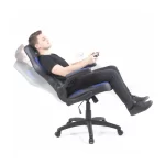 Silla Ejecutiva Oxford | Mecedora y Apoyabrazos Ajustables | Ecocuero y Ventilación| Negro/Azul - Imagen 3