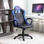 Silla Ejecutiva Preston | Mecedora y Orificios de Ventilación | Ecocuero | Negro/Azul - Imagen 4