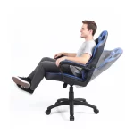 Silla Ejecutiva Preston | Mecedora y Orificios de Ventilación | Ecocuero | Negro/Azul - Imagen 3