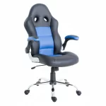 Silla Gamer Spectre | Mecedora con Curva Lumbar | Ecocuero | Negro/Azul