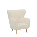 Sillón Poltrona Aspen | 1 Cuerpo | Tela Sherpa (Chiporro) | Blanco