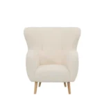 Sillón Poltrona Aspen | 1 Cuerpo | Tela Sherpa (Chiporro) | Blanco - Imagen 2