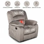 Bergere Masajeador Reclinable Musil | Calor y 8 Puntos | Café Grisáceo - Imagen 2