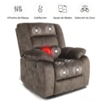 Bergere Masajeador Reclinable Hemingway | Calor y 8 Puntos | Café - Imagen 2